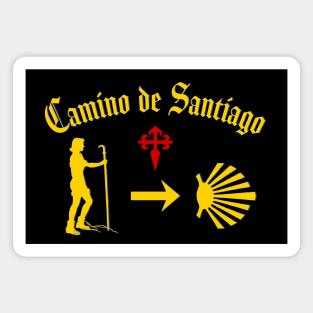 Camino de Santiago de Compostela design for female pilgrims Red Cross Scallop Shell Magnet